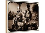 Vianmo Insegna In Legno 20X30 Cm Motorrad Bike Girl Frau Biker Pinup