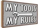 Vianmo Insegna In Legno 12X18 Cm My Tools My Rules