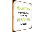 Vianmo Insegna In Legno 18X12 Cm NüChtertn War Besoffen Besser