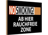 Vianmo Insegna In Legno 12X18 Cm No Smoking Rauchfreie Zone