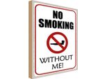 Vianmo Insegna In Legno 18X12 Cm No Smoking Without Me