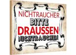 Vianmo Insegna In Legno 20X30 Cm Nichtraucher Bitte DraußEn