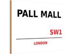 Vianmo Insegna In Legno 12X18 Cm Pall Mall SW1