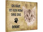 Vianmo Insegna In Legno 20X30 Cm Ocicat Katze Ohne Kein Heim