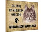 Vianmo Insegna In Legno 20X30 Cm Norvegische Waldkatze Katze