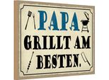 Vianmo Insegna In Legno 20X30 Cm Papa Grillt Am Besten