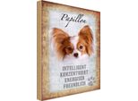 Vianmo Insegna In Legno 18X12 Cm Papillon Hund