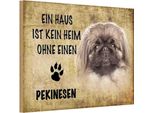 Vianmo Insegna In Legno 12X18 Cm Pekinesen Hund Ohne Kein Heim