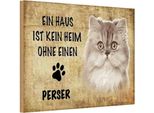 Vianmo Insegna In Legno 12X18 Cm Perser Katze Ohne Kein Heim
