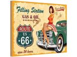 Vianmo Insegna In Legno 20X30 Cm Pinup Gas Oil Open 24 Hours