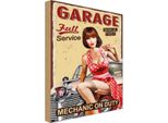 Vianmo Insegna In Legno 30X20 Cm Pinup Full Service Mechanic Auto