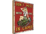 Vianmo Insegna In Legno 18X12 Cm Pinup Don`T Mess With Girl In Camo