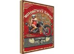 Vianmo Insegna In Legno 30X20 Cm Pinup Motorcycle Garage Vintage