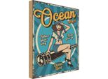 Vianmo Insegna In Legno 30X20 Cm Pinup Ocean Spirit Seefahrt Ozean