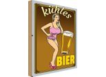 Vianmo Insegna In Legno 18X12 Cm Pinup Alkohol KüHles Bier