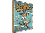 Vianmo Insegna In Legno 30X20 Cm Pinup Hey Sailor Ocean Spirit See