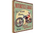 Vianmo Insegna In Legno 18X12 Cm Pinup Motorcycle Garage Vintage