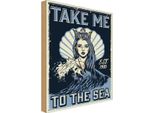 Vianmo Insegna In Legno 30X20 Cm Pinup Take Me To The Sea