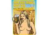 Vianmo Insegna In Legno 30X20 Cm Pinup Wer Bier Trinkt Hilft