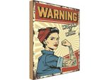 Vianmo Insegna In Legno 18X12 Cm Pinup Warning Women At Work Frau