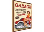 Vianmo Insegna In Legno 18X12 Cm Pinup Garage Service Repair 24/7