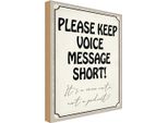 Vianmo Insegna In Legno 30X20 Cm Please Keep Voice Message Short