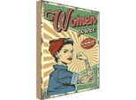 Vianmo Insegna In Legno 18X12 Cm Pinup Women Power Girl Stronger