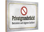Vianmo Insegna In Legno 12X18 Cm PrivatgrundstüCk! Gefahr