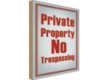Vianmo Insegna In Legno 30X20 Cm Private Property No Trespassing