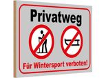 Vianmo Insegna In Legno 20X30 Cm Privatweg Wintersport Verboten