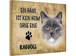 Vianmo Insegna In Legno 20X30 Cm Ragdoll Katze Ohne Kein Heim