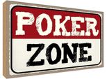 Vianmo Insegna In Legno 12X18 Cm Poker Zone