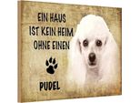 Vianmo Insegna In Legno 20X30 Cm Pudel Hund