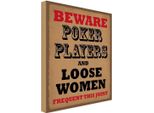 Vianmo Insegna In Legno 18X12 Cm Poker Players And Loose Women