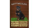 Vianmo Insegna In Legno 18X12 Cm Rottweiler Hund Highly Trainable