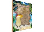 Vianmo Insegna In Legno 30X20 Cm Rezept Pina Colada Zutaten Rum Ananas