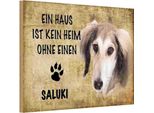 Vianmo Insegna In Legno 12X18 Cm Saluki Hund Ohne Kein Heim