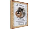 Vianmo Insegna In Legno 18X12 Cm Schnauzer Hund