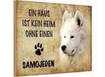 Vianmo Insegna In Legno 20X30 Cm Samojeden Hund Ohne Kein Heim