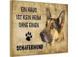 Vianmo Insegna In Legno 20X30 Cm SchäFerhund Hund Ohne Kein Heim