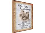 Vianmo Insegna In Legno 18X12 Cm Sibierische Waldkatze Katze