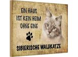 Vianmo Insegna In Legno 20X30 Cm Sibierische Waldkatze Katze