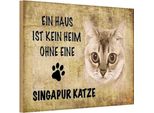 Vianmo Insegna In Legno 12X18 Cm Singapur Katze Ohne Kein Heim