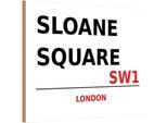 Vianmo Insegna In Legno 12X18 Cm Sloane Square SW1