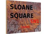 Vianmo Insegna In Legno 20X30 Cm Sloane Square SW1