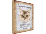 Vianmo Insegna In Legno 18X12 Cm Singapur Katze