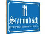 Vianmo Insegna In Legno 12X18 Cm Stammtisch Hier Sitzen Blau