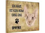 Vianmo Insegna In Legno 20X30 Cm Sphynx Katze Ohne Kein Heim