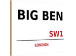 Vianmo Insegna In Legno 12X18 Cm Street Big Ben SW1