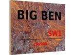 Vianmo Insegna In Legno 12X18 Cm Street Big Ben SW1